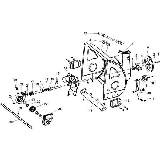 Кожух шнеков и редуктор Champion ST861BS